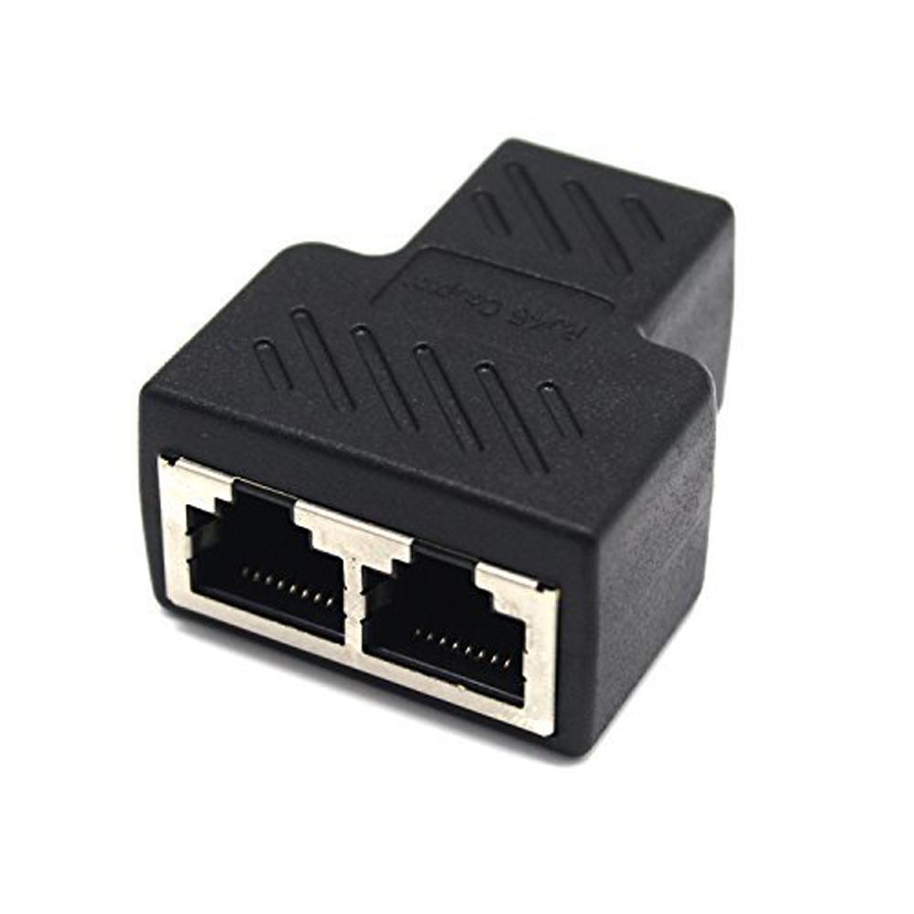 【FUPANG】RJ45 Splitter Adapter 1 to 2 Dual Port CAT 5/CAT 6 Ethernet Socket Splitter Connector