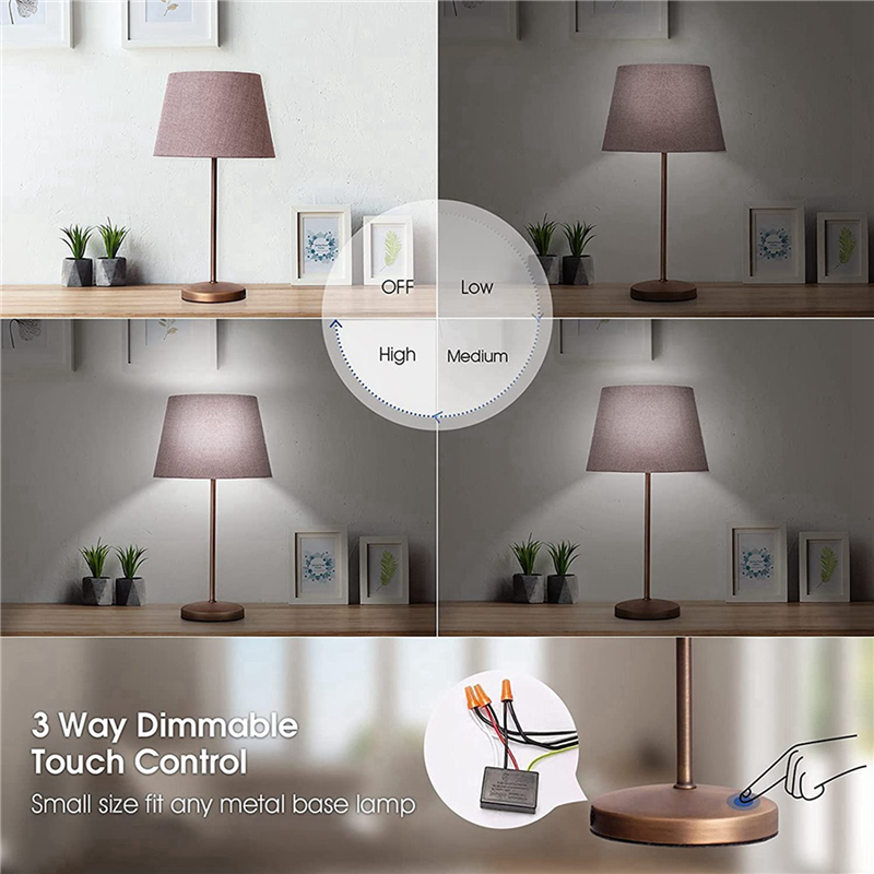 Touch Lamp Switch 6 Pack,Touch Lamp Control Module for Dimmable LED,Bulbs,Lamp Switch Replacement Kit with Wiring Caps. 