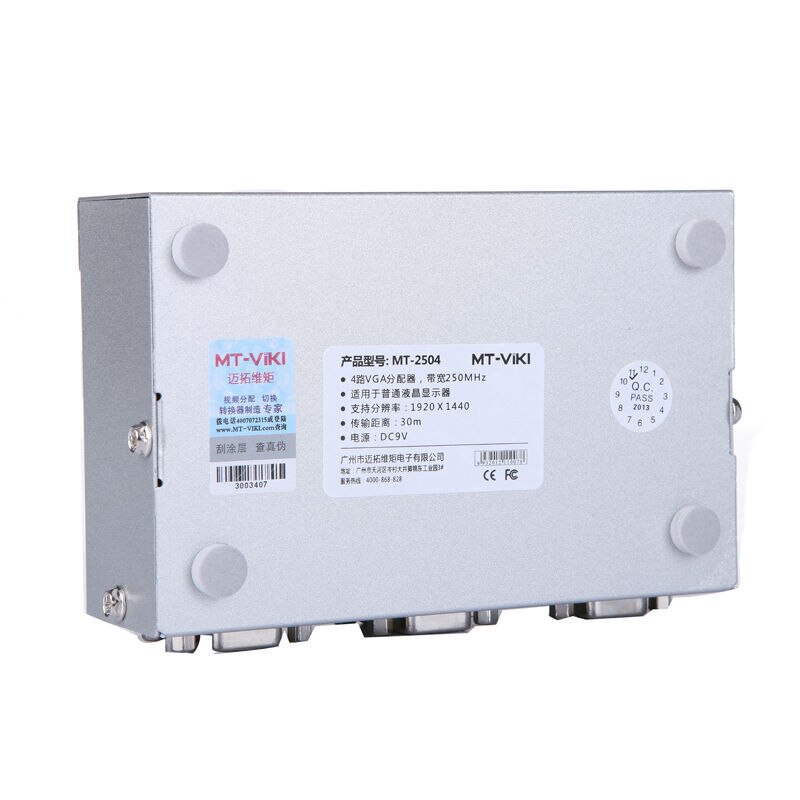 【VisioN Shop】4 Port VGA Splitter 1x4 250MHz x cascaded 30M MT-2504. 