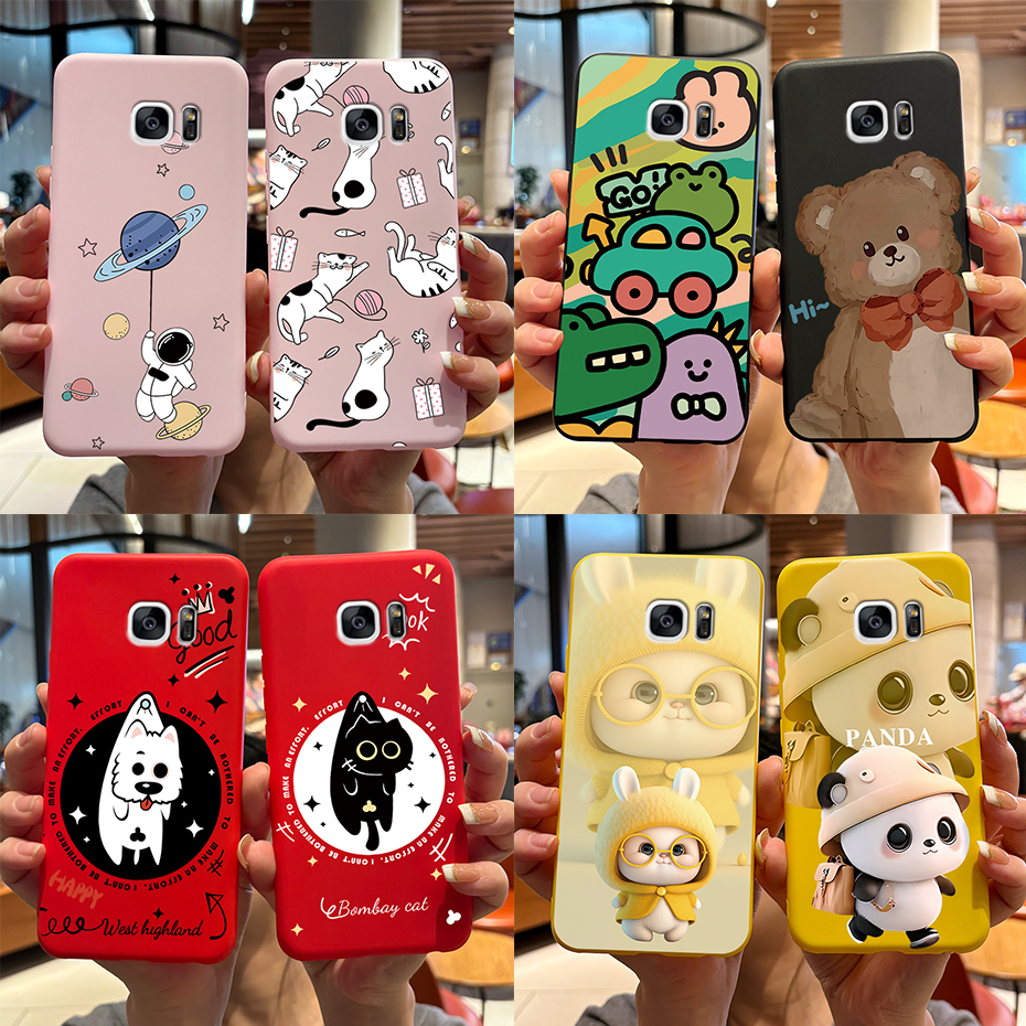 For Samsung Galaxy S7 Edge Case Cute Panda Silicon Soft TPU Back Cover Phone Case For Samsung Galaxy S6 S7 S 7 6 Edge Capa Funda