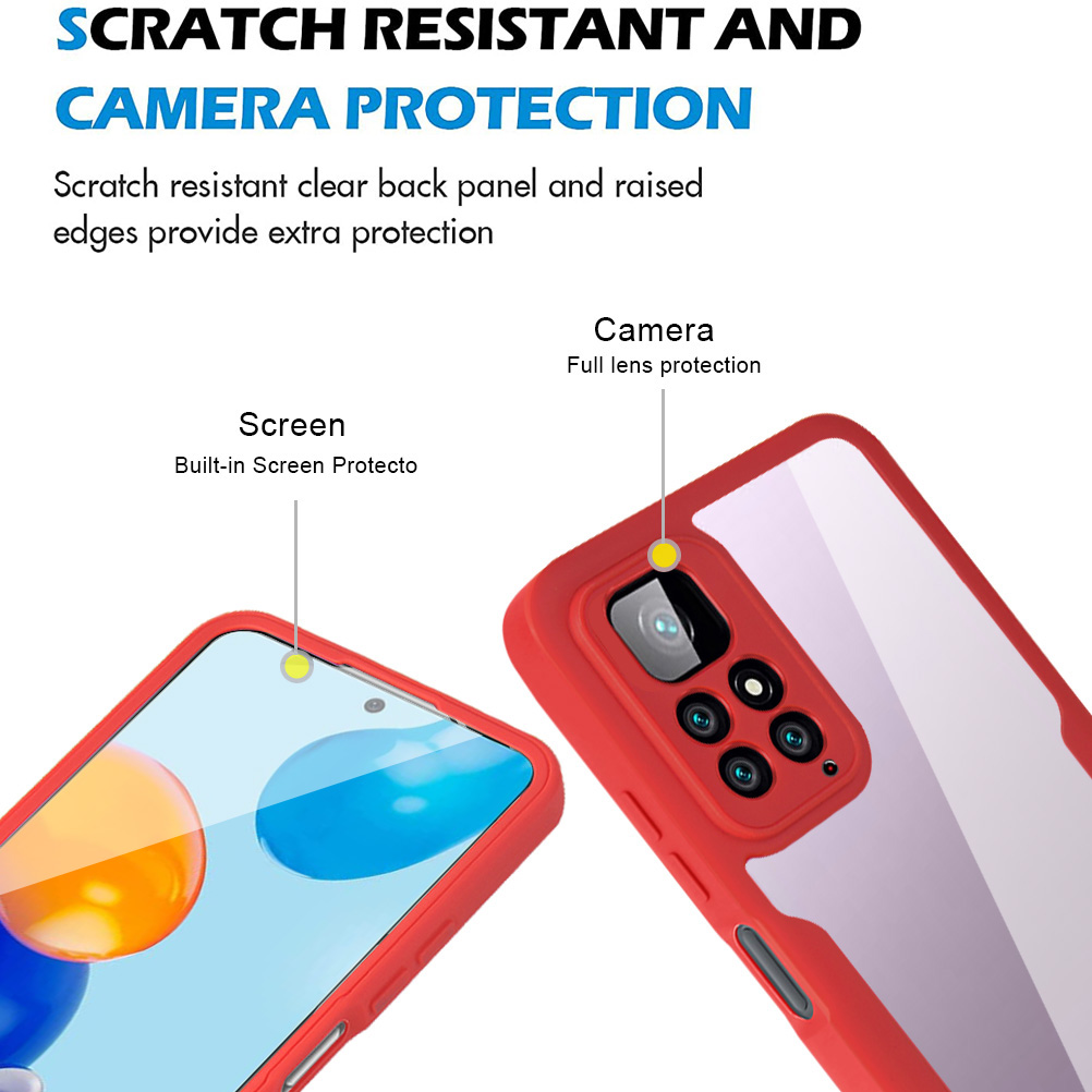 GOKEN Cover Per Xiaomi Redmi Note 11 4G / Note 11S, Custodia Ibrida TPU E PC Con Anello 360° E Supporto Magnetico Per Auto, Antiurto Certificazione Militare (Nero)