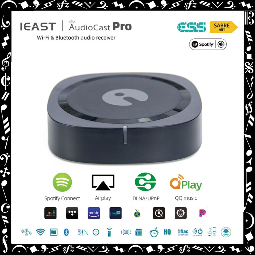 IEAST AudioCast Pro M50 Wireless WiFi audio receiver multi room airplay Bluetooth 5.0 music box hifi system tidal pando