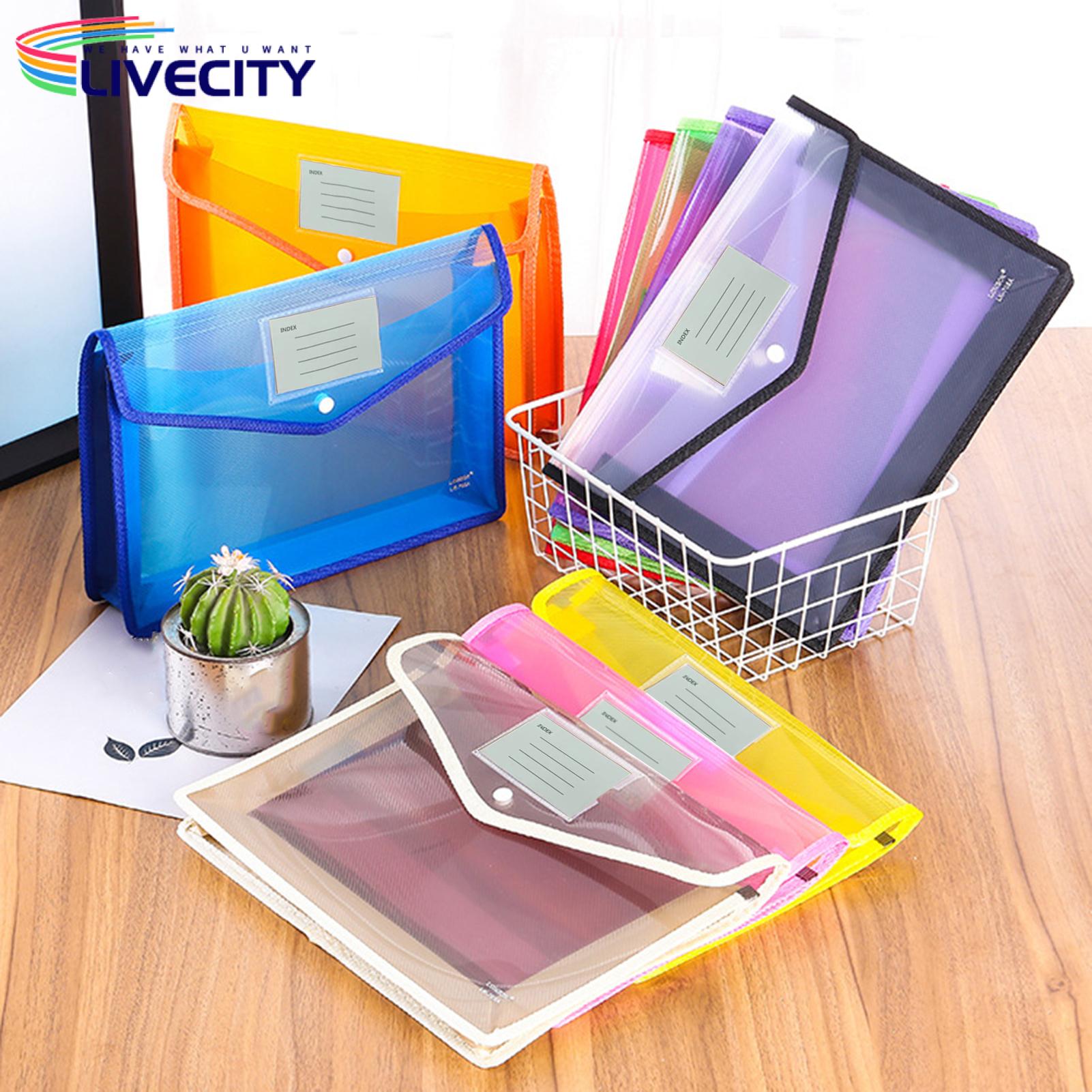 Colorful File Folder Snap Closure Folder. 