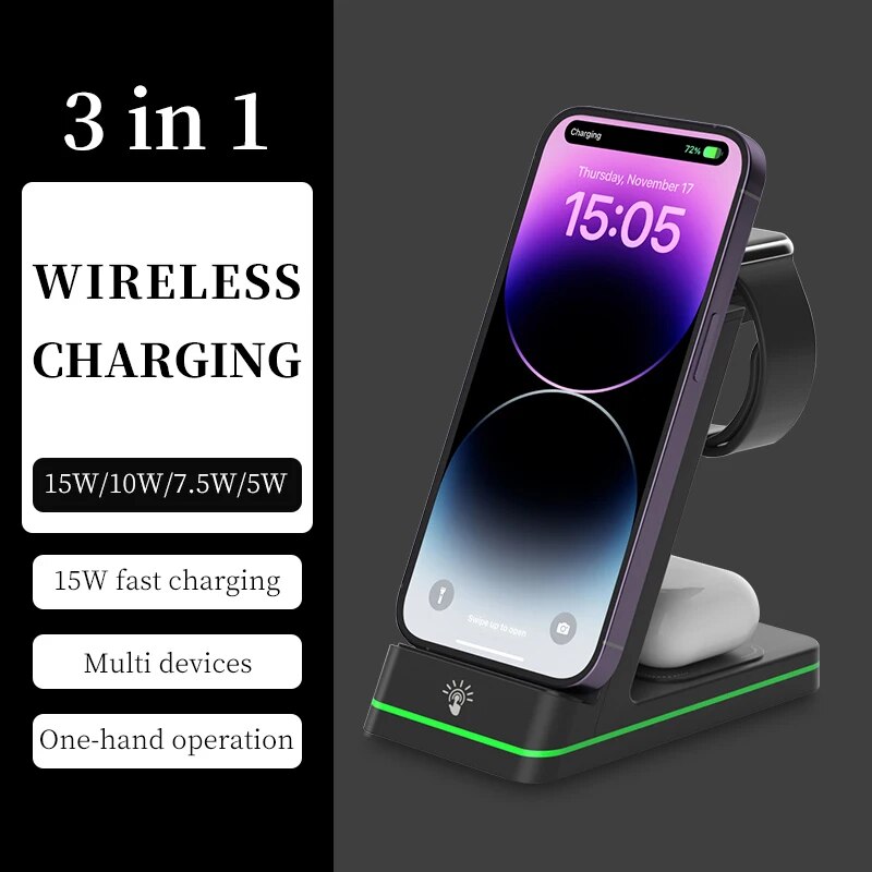 3 in 1 Wireless Charger for Google Pixel Watch, Pixel Fold/7a/7/7 Pro/6/6 Pro,Wireless Charging Station for Multiple Devices.
