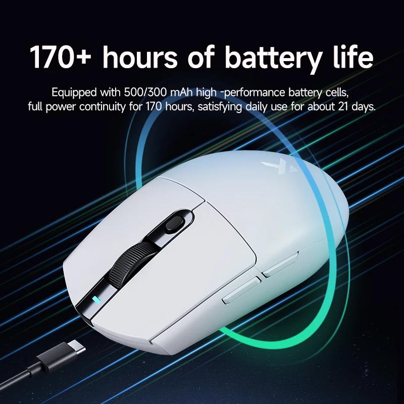 Mchose G3 Wireless Gaming Office Mouse 2.4g Bluetooth 8K Mouse Three-mode Lightweight Paw3395 Ergonomic Design 26000dpi 650ips. 