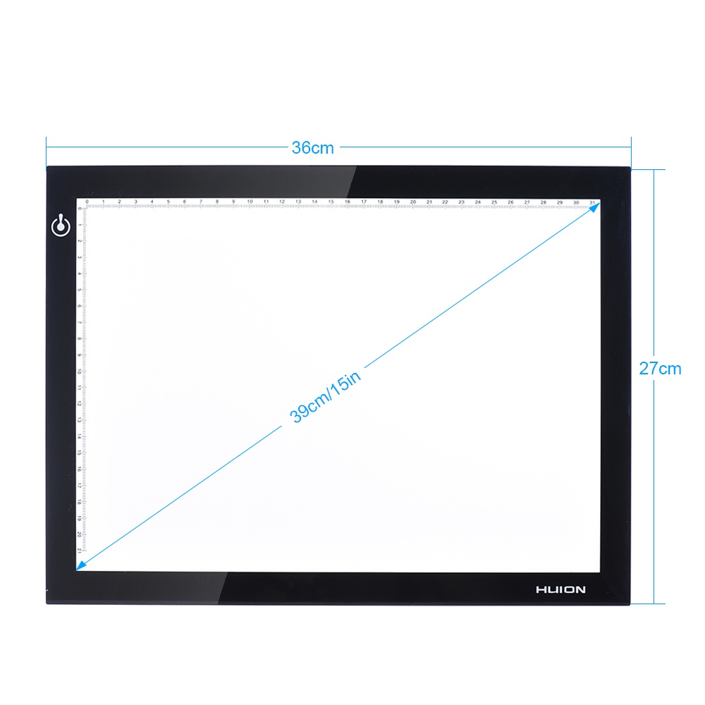 HXSJ Huion L4S Protable Ultra-thin LED Light Pad Acrylic Panel LED Drawing Light Pad Powered by USB with Adjustable Brightness. 