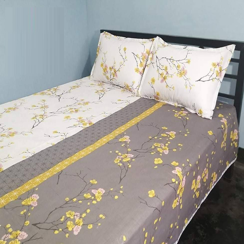 Digital Home Tex Cotton Fabric Multicolor King Size Bedsheet With Two Matching Pillow Covers By SOHAMONI