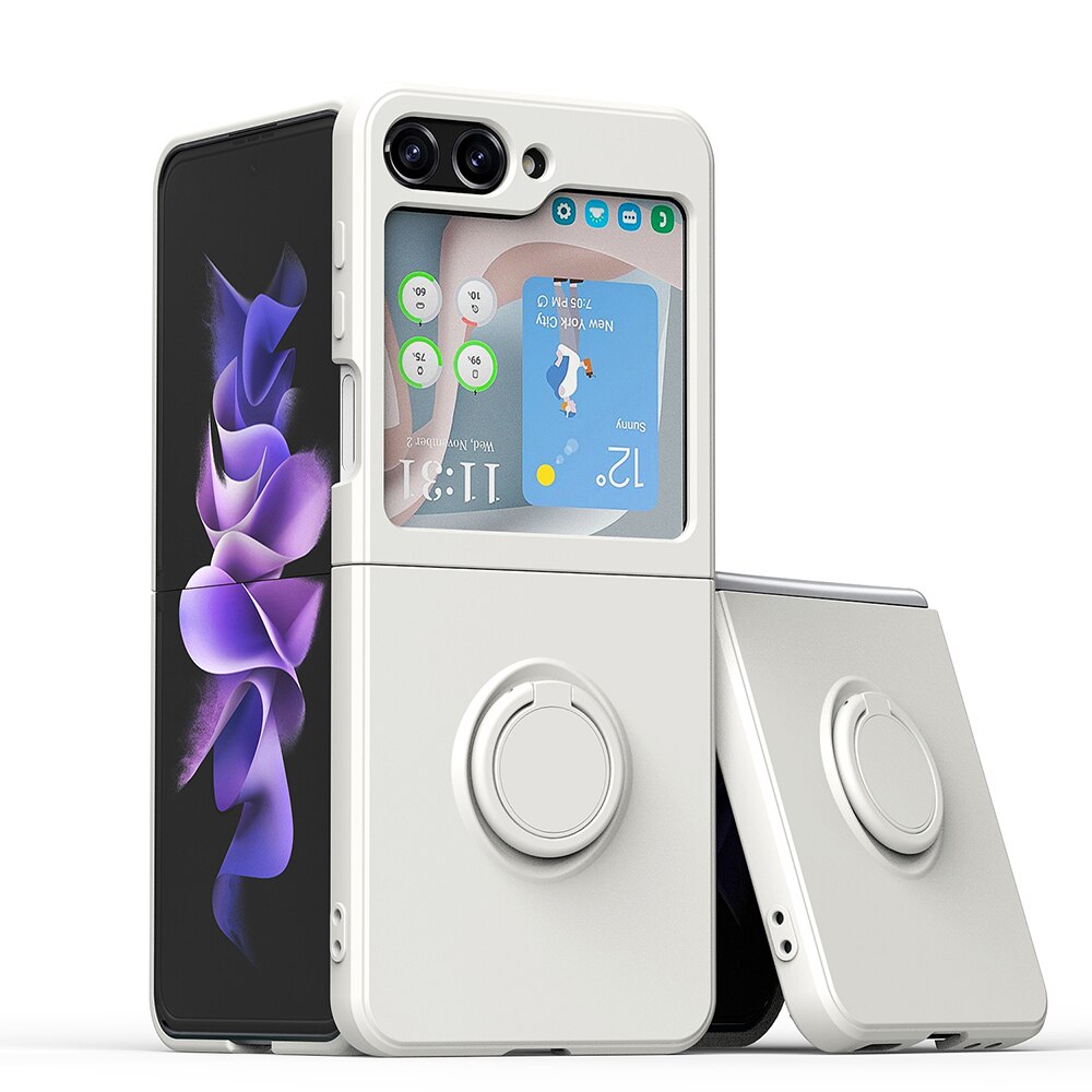 For Samsung Z Flip 5 Circular Ring Liquid Silicone Phone Case for Samsung Galaxy Z Flip5 Full Protective Shell Anti Drop Fully Cover Phone Case. 
