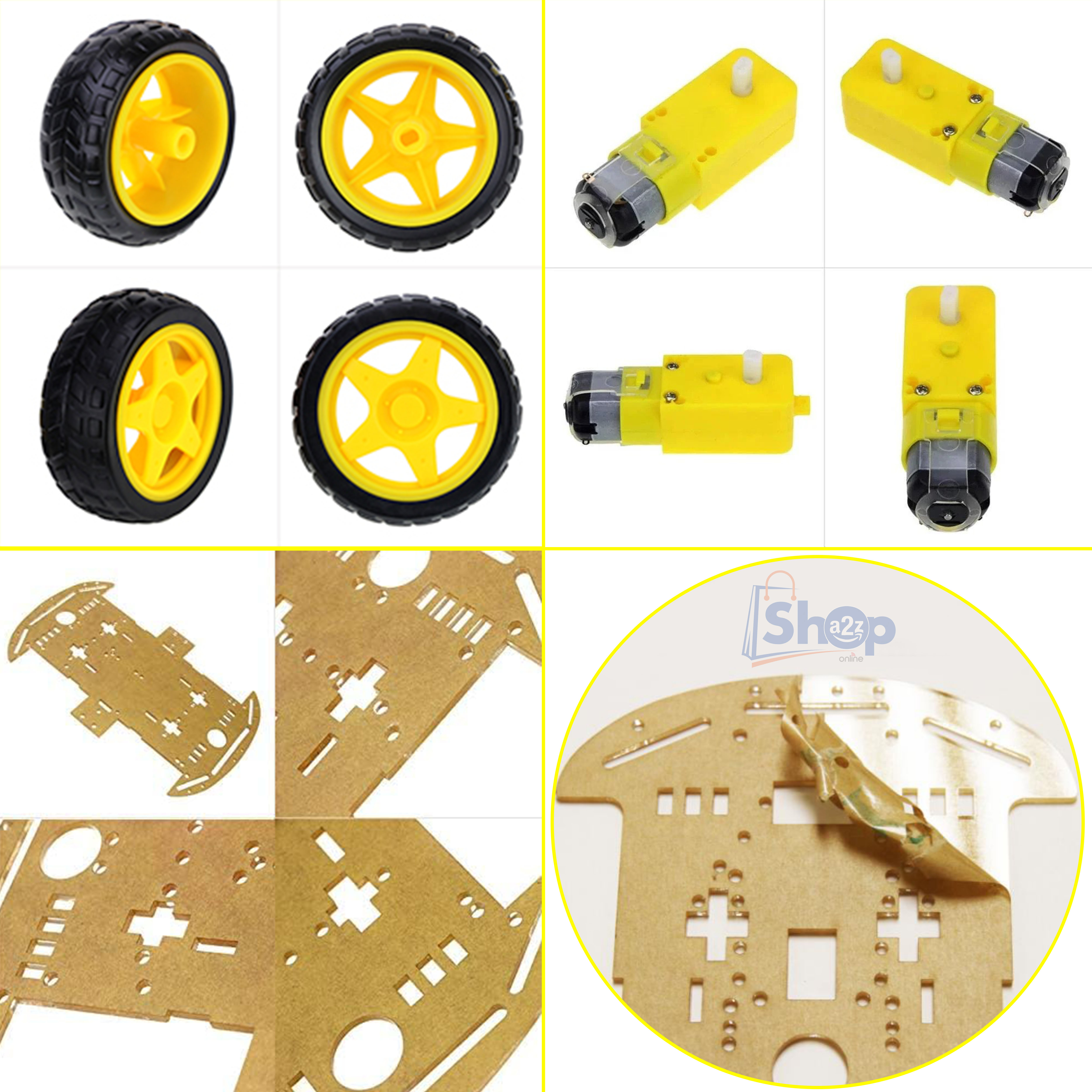 4 Wheel Drive (4WD) Smart Robot Car Transparent Acrylic Chassis Kit. 