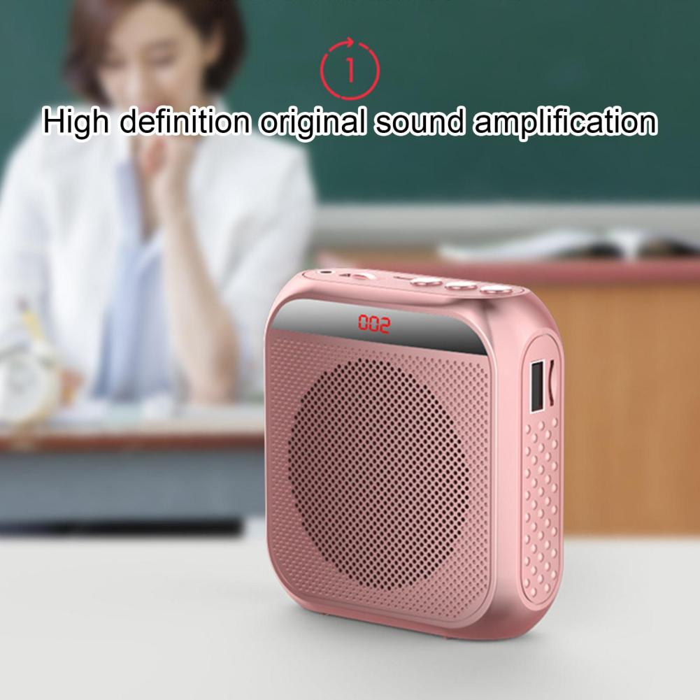 Voice Amplifier With Wired Microphone Headset Portable Rechargeable 2200mA Amplifier Teacher Training Meeting Headset Recorder