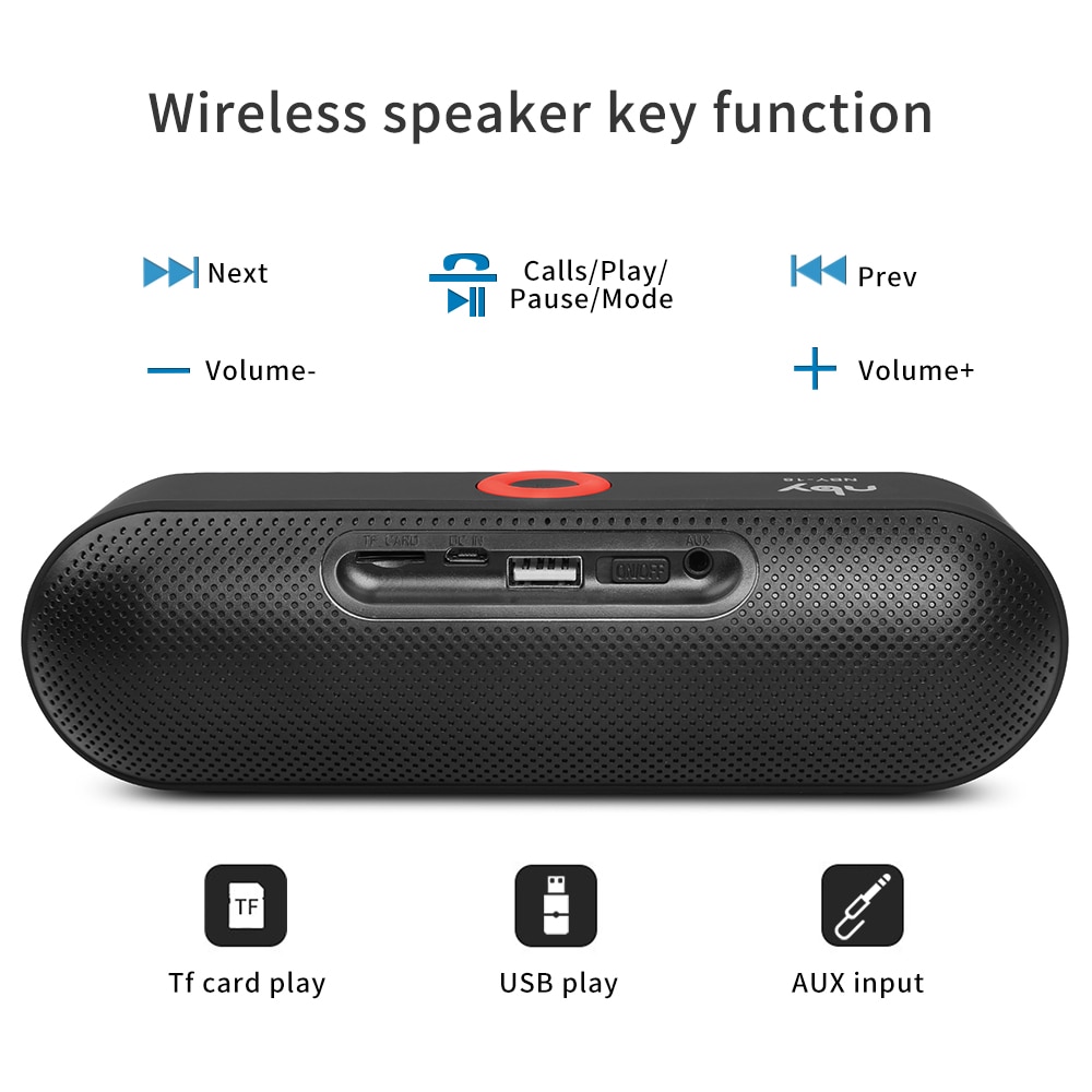 NBY 18 Portable Bluetooth Speaker Mini Wireless Speakers 3D Stereo Music Surround Support TF Card FM Radio Subwoofer Loudspeaker. 