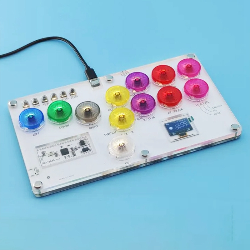 RP2040 Joystick Fighting Keyboard For Hitbox Raspberry Pi Street Fighter 6 Tekken Game Covered Punk For PS4 Joystick. 