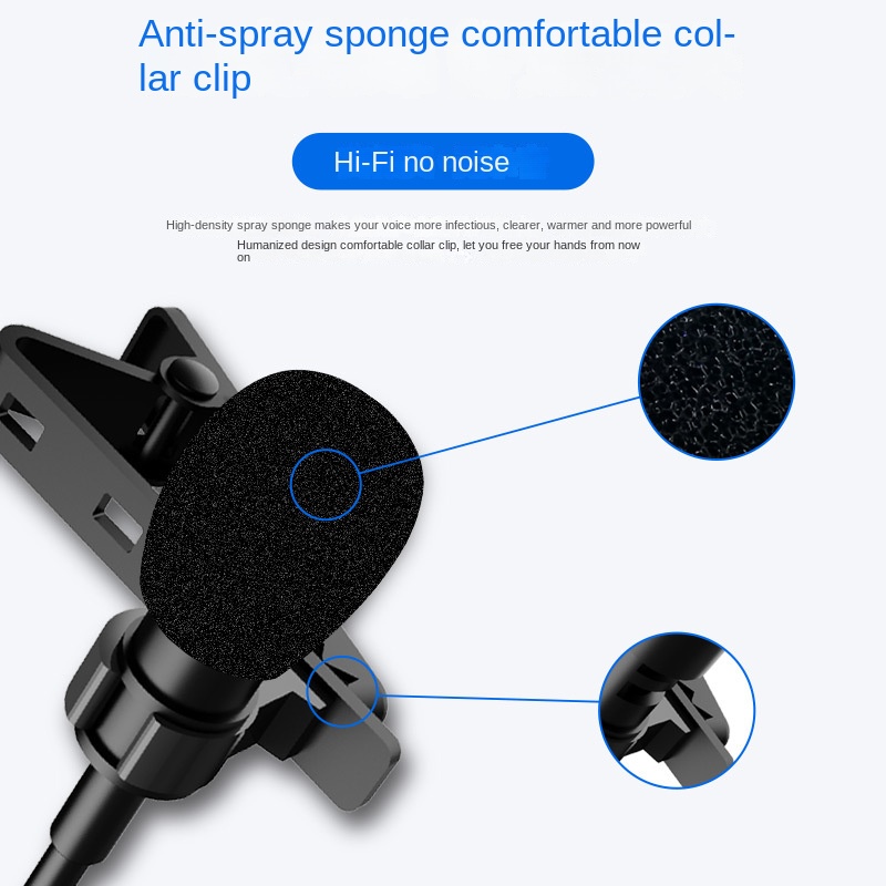 Lavender microphone, mini portable microphone, live streaming, mobile phone, computer recording, noise reduction. 