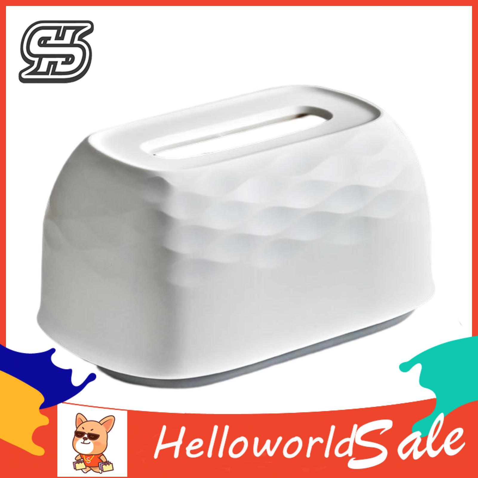 HelloWorld Desktop Tissue Box Nice Appearance Bottom Support Tissue Dispenser. 