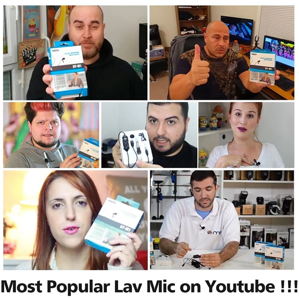 BOYA BY-M1 Condenser Professional Lavalier Lapel Microphone for PC iPhone Camera YouTube Recording Blogger Podcast. 