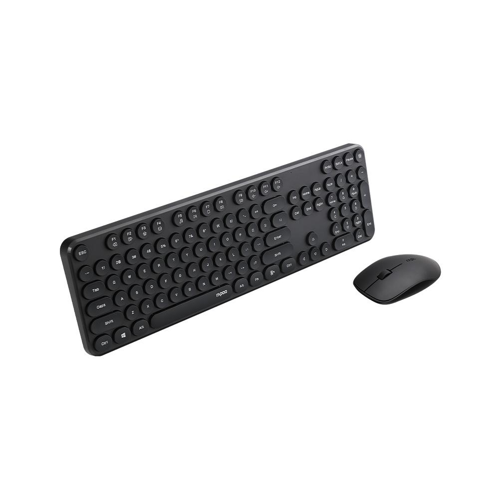 Rapoo X260S 2.4G Wireless Optical Mouse & Keyboard Combo Round keycaps with chocolate keys 1000DPI tracking engine Up to 12 months battery life. 