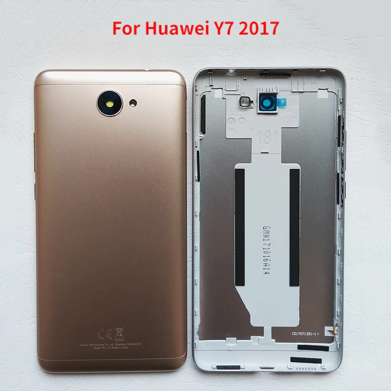 Huawei Y7 2017 / Huawei Y7 17 - ( Metal ) Casing / Back Shell / Back Panel / Battery Cover / Back Door / Back Replacement Part with Button (Back Case Cover For Smartphone). 