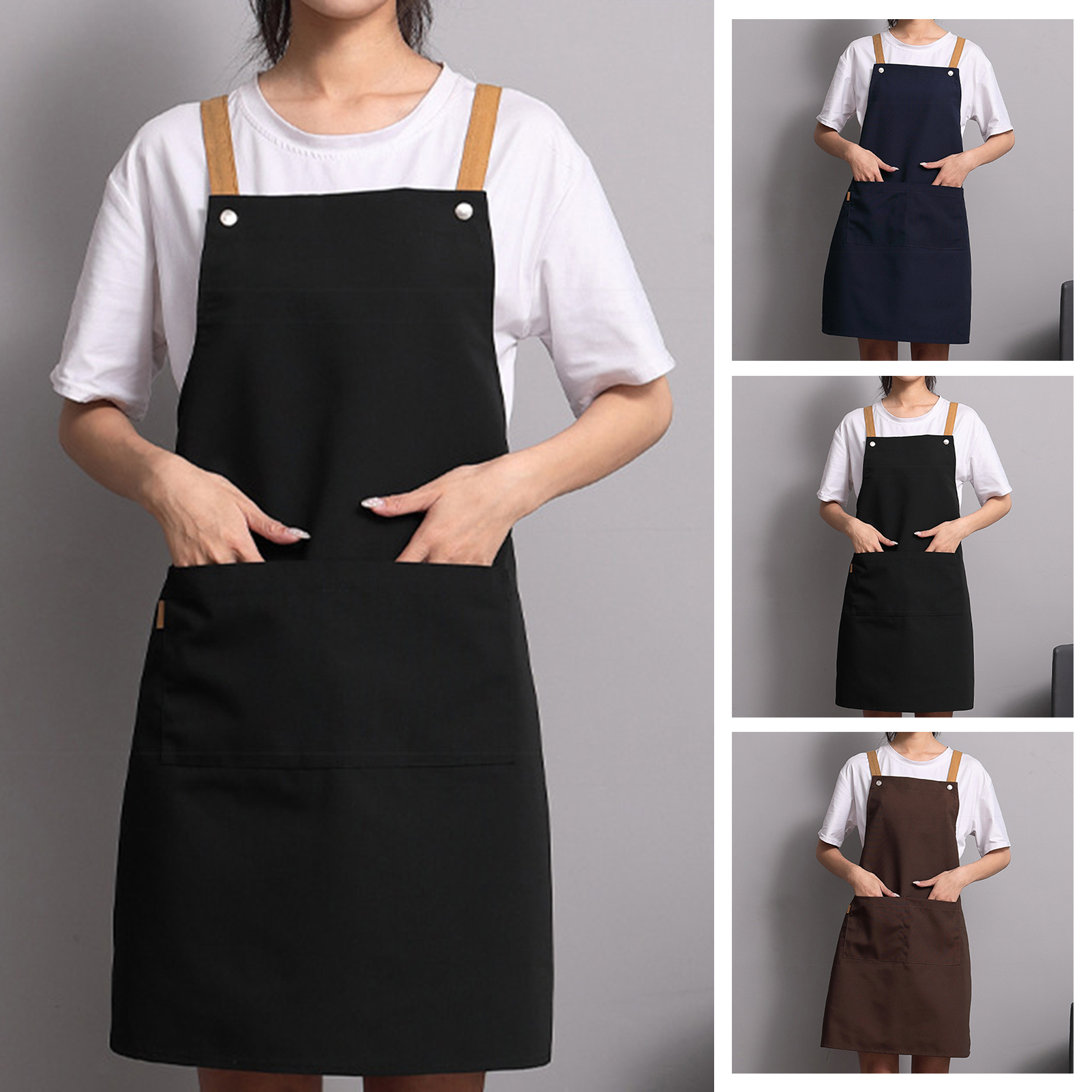 Unisex Apron Multi-purpose Oil-proof Thickened Pocket Style Baking Pinafore. 