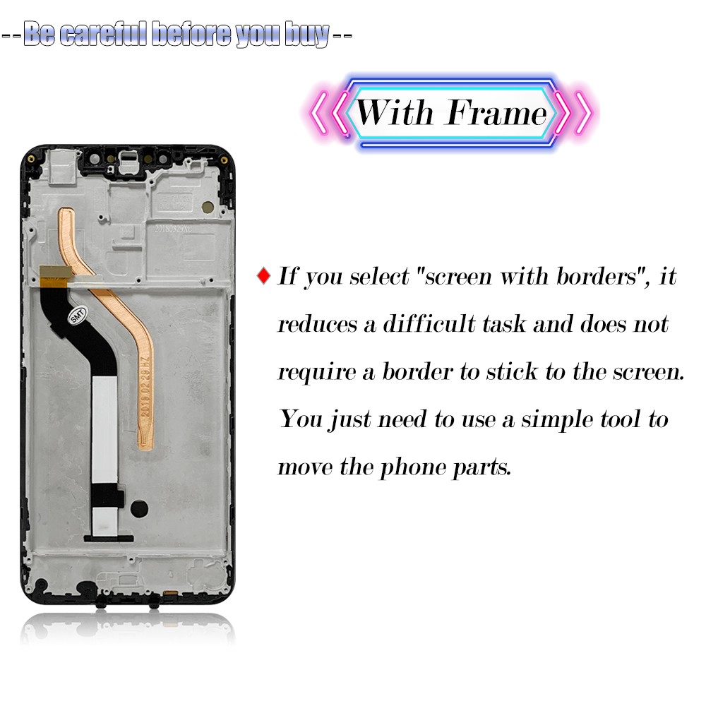LCD With Frame For Xiaomi Pocophone F1 Display Touch Screen Digitizer Assembly Replacement Parts M1805E10A. 