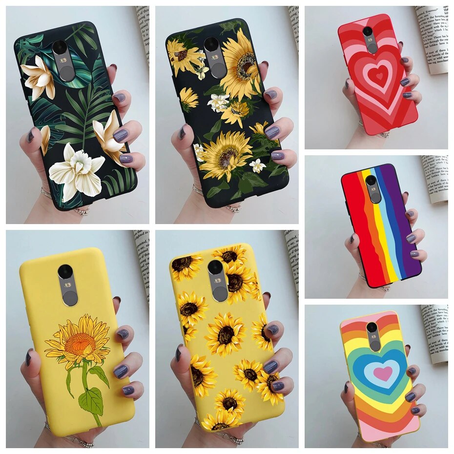 Case For Xiaomi Redmi Note 4 Note 4X Cover Fashion Sunflower Phone Back Coque Bumper on Redmi Note 4 4X Global Version TPU Case