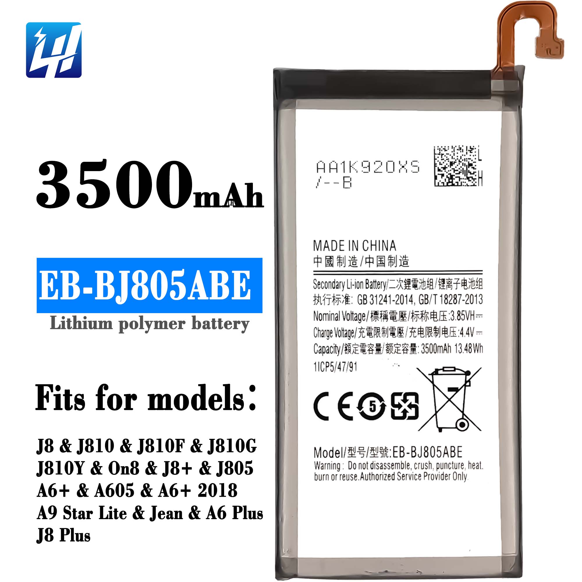 Samsung Galaxy EB-BJ805ABE 3500 mAh Mobile Battery for Samsung Galaxy A6 Plus
