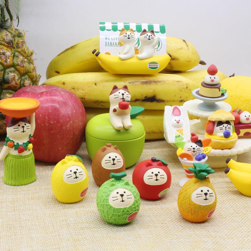 Japanese style cat ZAKKA miscellaneous goods fruit cat cat storage INS creative gift miniature scene Zeng Wan