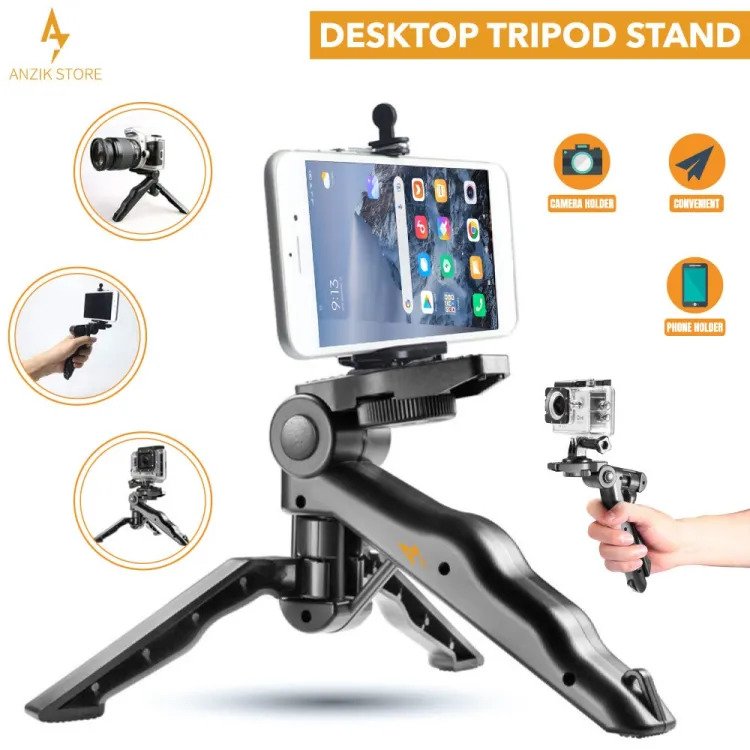 Live Streaming / Vlog Mount Video Phone Tripod Holder Mini And Live Set For Professional Photo Video Camera Phone Handheld Stabilizer Hand Grip Tripod