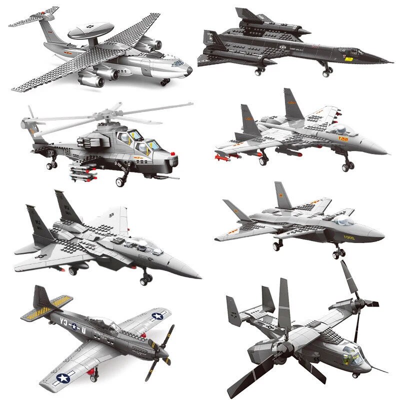 US Air Force SR-71 Blackbird Reconnaissance Airplane Building Block Model Military Fighter Assembling Bricks Toys For Boy Gifts. 