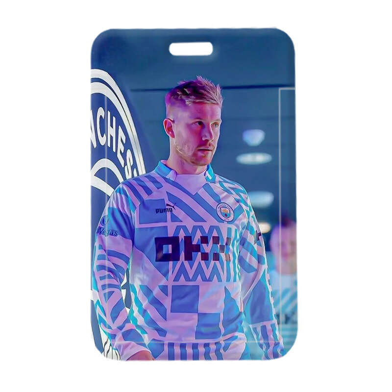 Kevin De Bruyne student meal campus work card, access cartoon bus card holder, Instagram style.