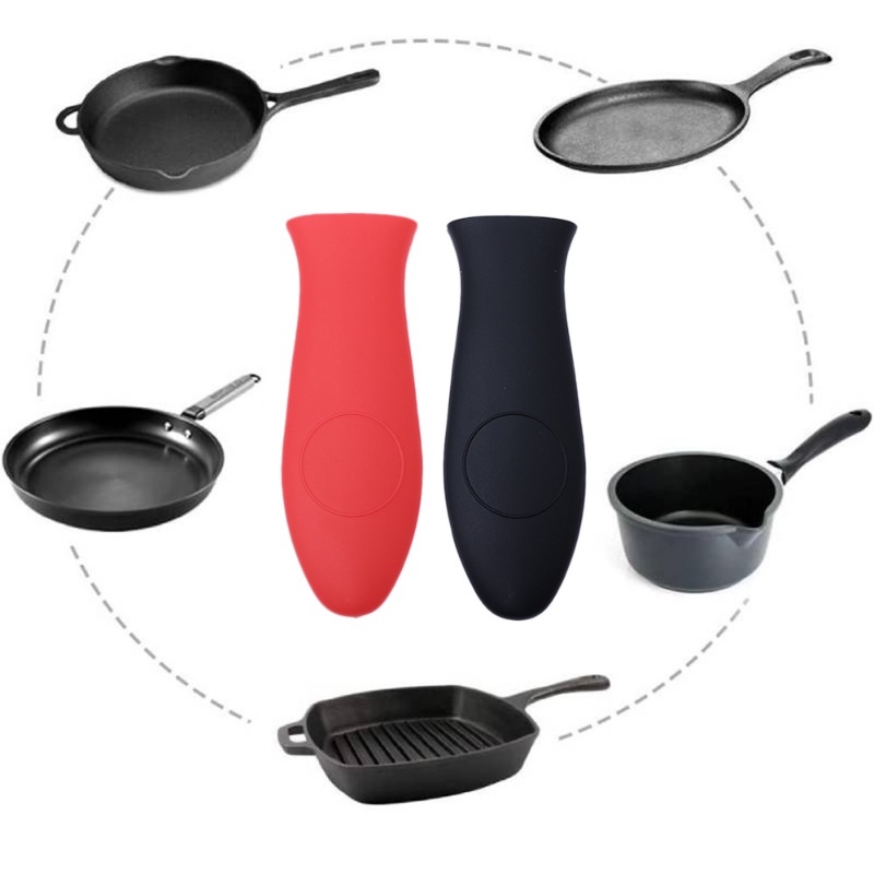 1Pc Kitchen Soft Silicone Heat-resistant Scald-proof Handle Non-slip Pot Handle Tool. 