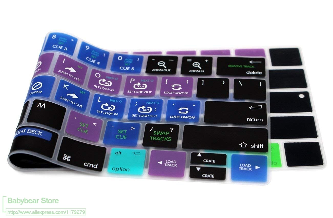 【happy one】Serato DJ Hot key Functional Shortcut Silicone Cover Keypad SKin for Macbook Pro 13" with Touch Bar. 