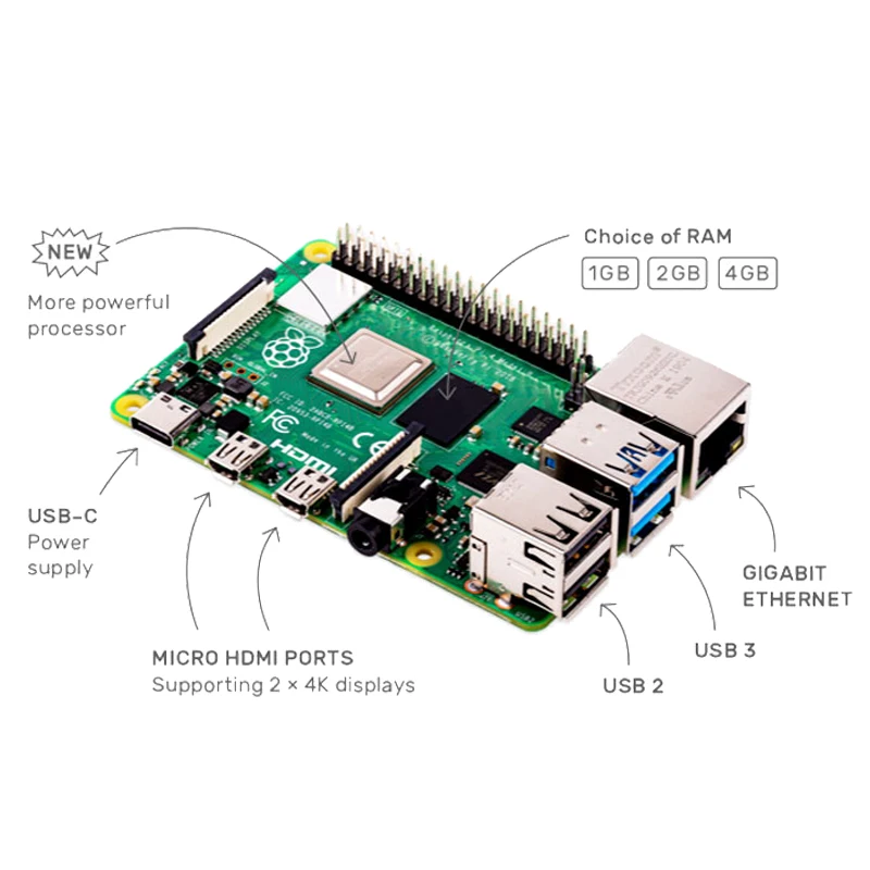 Raspberry Pi 4 Kit 8G 4G 2G 1 GB RAM + Case + Fan + Heat Sinks + Power Adapter + Video Cable Optional 32 64 GB TF Card for RPI 4. 