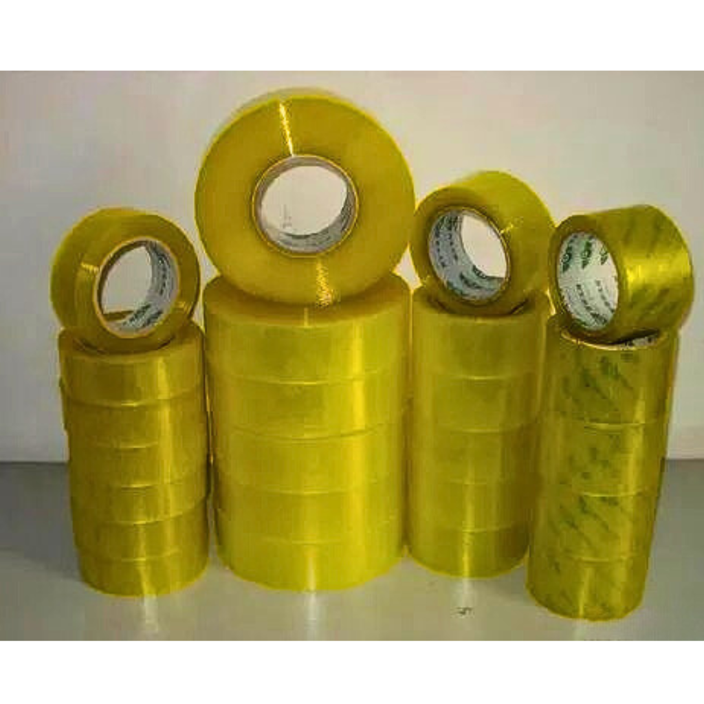 2 pcs 2.5 Inch 140 Meter Yellow Gum Tape for Carton Binding. 