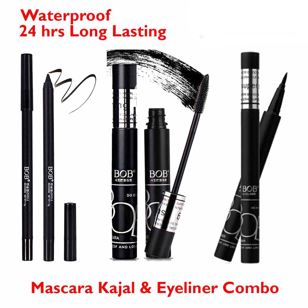 Kajal+Mascara+Eyeliner 3 IN 1 Set for beauty (Bob Maskara )