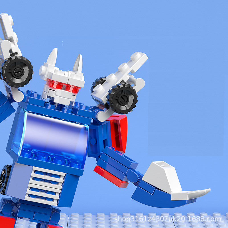 The DynaSky Wasp Sports Car Transforming Robot Building Blocks are compatible with LEGO small particles DIY children's intellectual toys. 