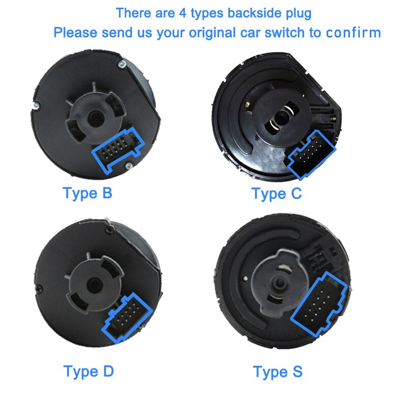 Car headlight switch for Volkswagen Golf Jetta MK5 MK6 automatic foglight module for Passat B6 B7 CC light sensor control button-Type D. 