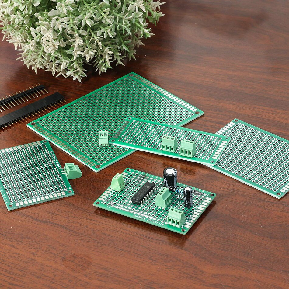 【Mary DAI Store】40PCs PCB Double-sided Circuit Boards 5 Size Universal untraced perforated printed circuits boards. 