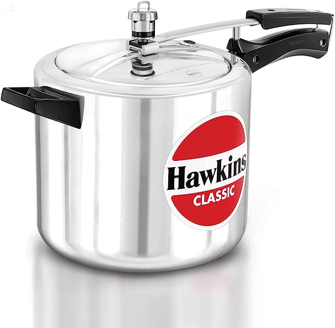 Hawkins Classic Aluminum Pressure Cooker, 6.5 Litre, Silver. 
