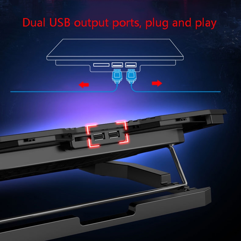 ICE COOREL K5 Laptop Radiator Computer Cooling Bracket, Colour: Standard Version (Black Blue). 