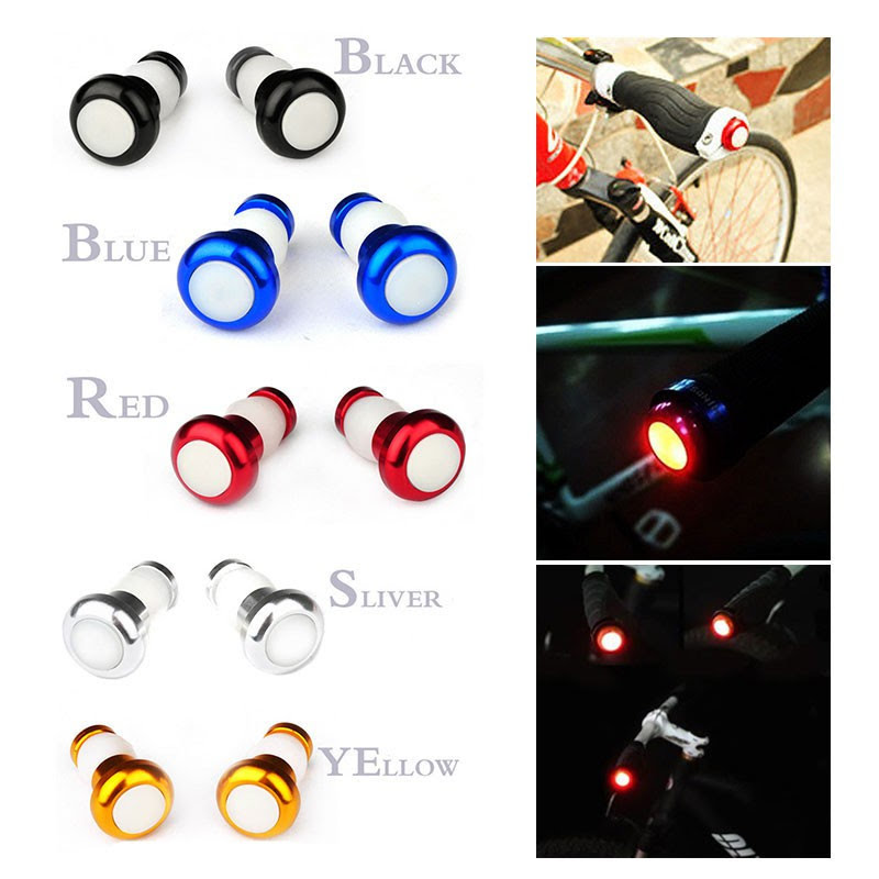 2pcs / set Battery Powered Bicycle Handlebar Light Bike Signal Lamp Cycling LED Bar End Plug Safety Indicators - Cycle Accessories - Cycle Accessories. 