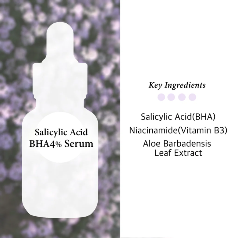 Cos De BAHA Salicylic Acid BHA 4% Salicylic Acid 4% Exfoliant Facial Serum with Niacinamide - BHA for Peel, Acne Spot Treatment + Redness Relief + Pore Minimizer + Pore Cleaner + Alcohol Free, 1oz (30ml). 