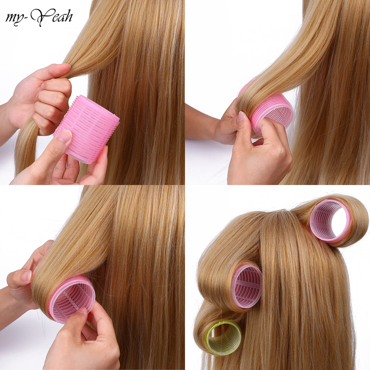 6Pcs/Set Hair Roller Multiple Size Natural Curls Bang Curlers Self-adhesive Roller Fluffy Hair Home Use DIY Styling Tools. 