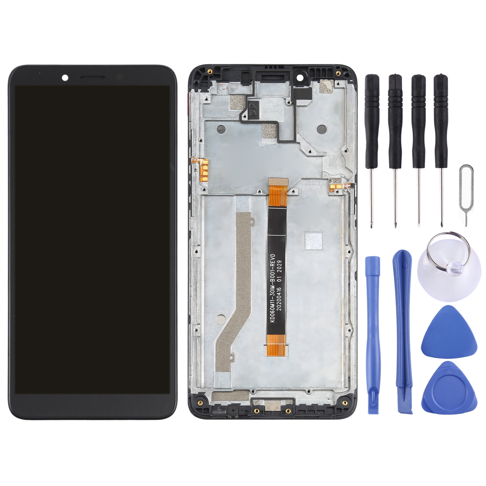 LCD Screen and Digitizer Full Assembly with Frame for Nokia C3(Black). 