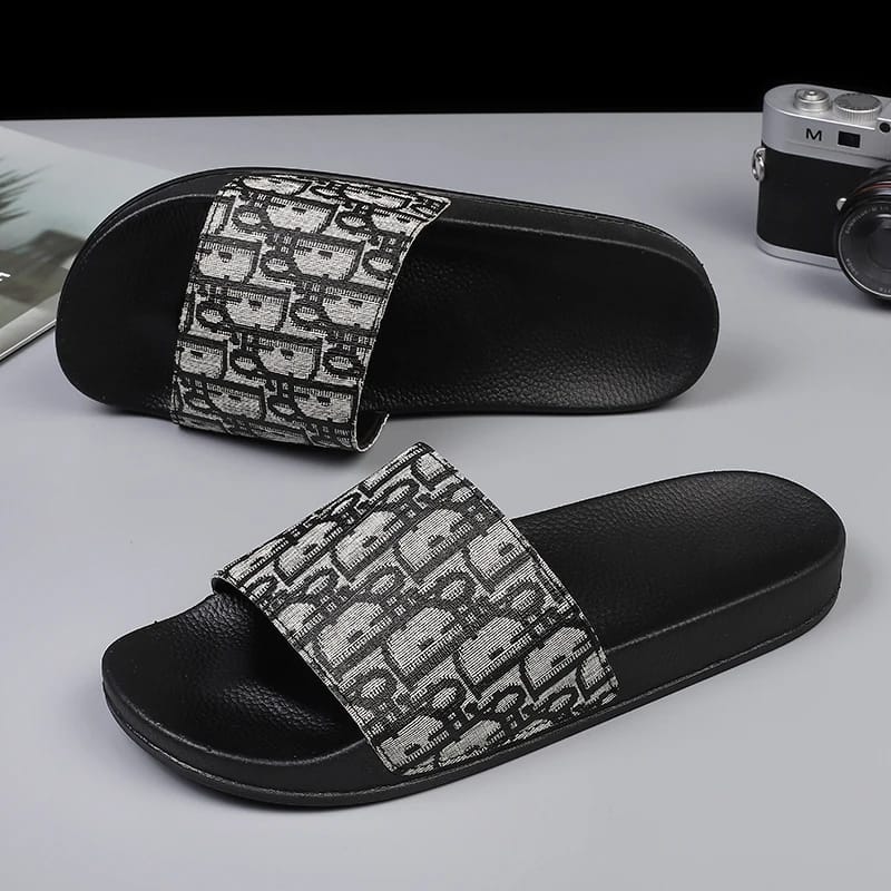 New Collection White And Grey Color P1O  Slide Slipper Sandal For Men Stylish Men’s Slide Slipper S28. 