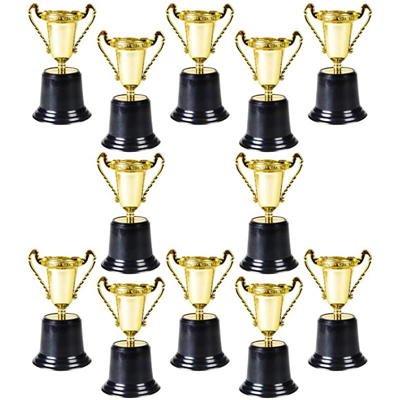 12pcs Golden Mini Award Trophy Plastic Reward Prizes Decor Kindergarten Kids Gif 12pcs Golden Mini Award Trophy Plastic Reward Prizes Decor Kindergarten Kids Gif