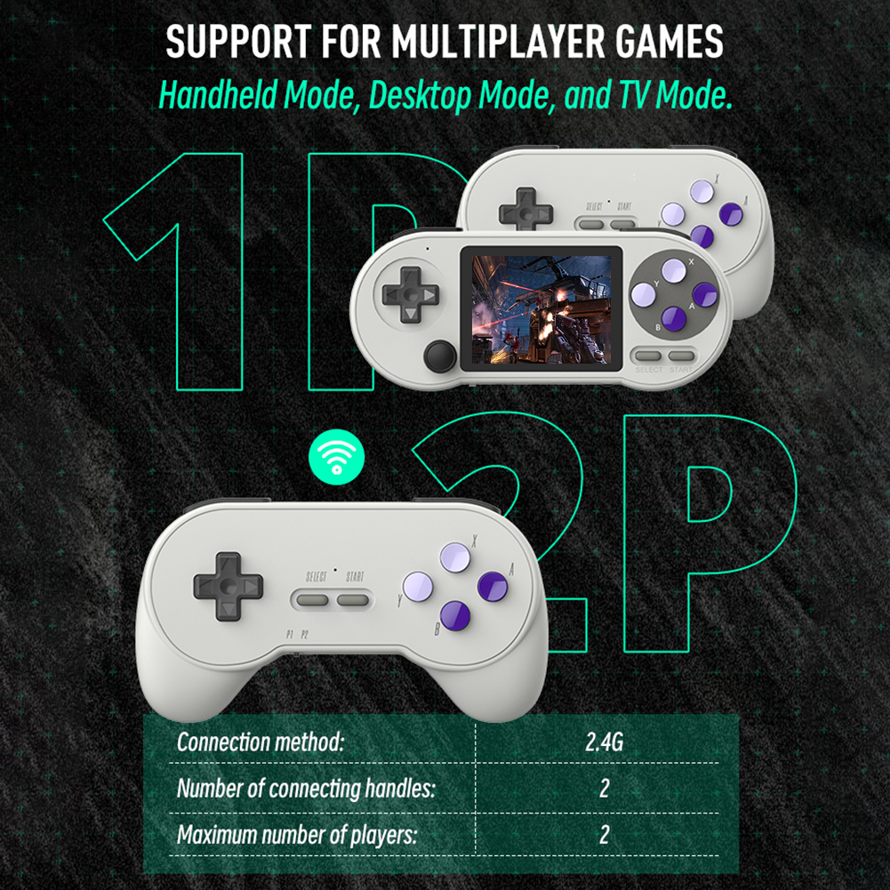 Handheld game console supports instant save and read wireless game controller 2.4G wireless game joystick gamepad withdrawal for SF2000. 