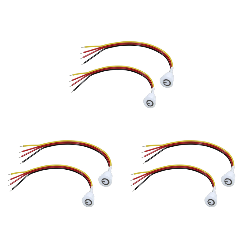 TWEXQNY 6Pcs Touch Dimmer Switch DC3.7V 5V 12V Stepless Dimmer Switch Sensor for LED Light, RV, Cabinet, Wardrobe and Strip