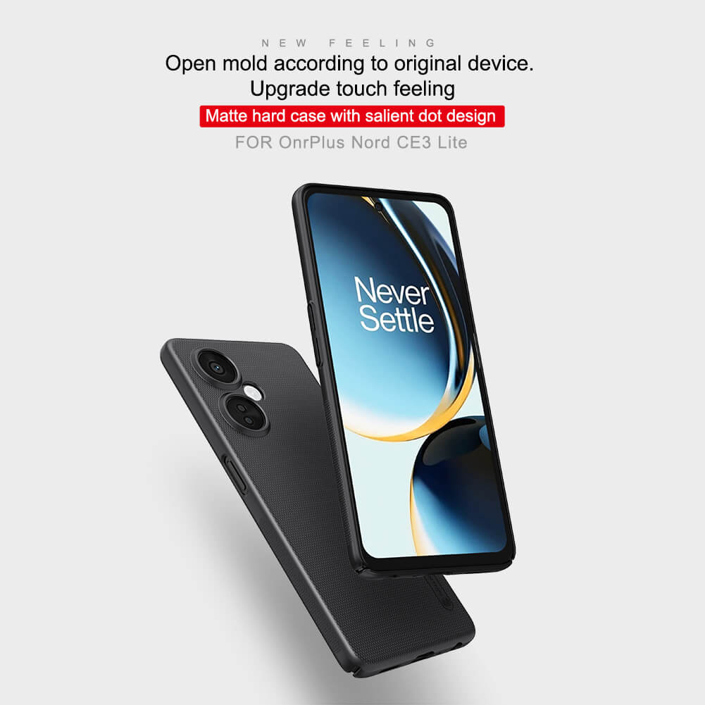 For OnePlus Nord CE3 Lite 5G  Phone Case Nillkin Super Frosted Shield Hard PC Back Cover Salient Dot Design Case. 