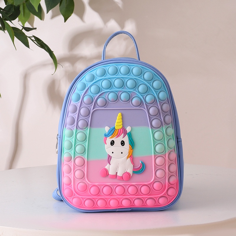 Unicorn Backpack Rainbow Unicorn Bag Unicorn Purse Push Pop It Fidget Toys School Book Shoulder Bag for Children s Birthday Party Daraz .bd