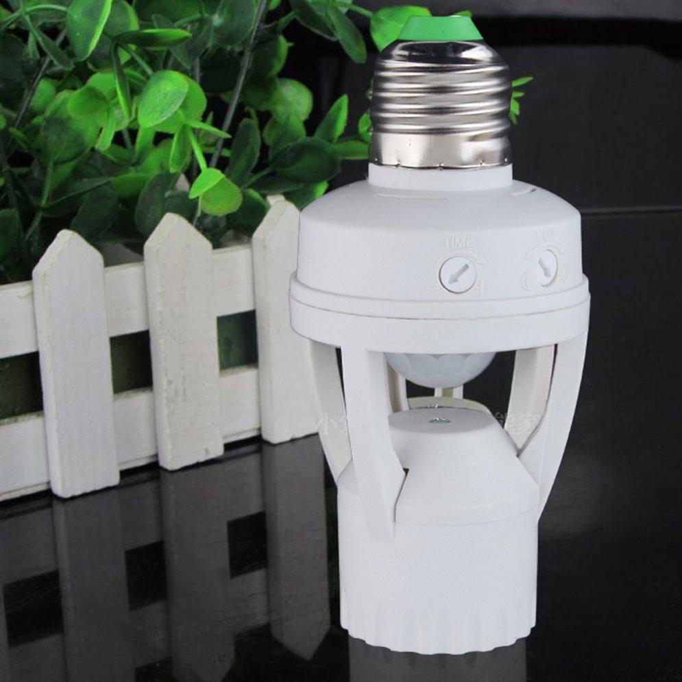 E27 LED Infrared Motion Detection Light Sensor Light Bulb Switch Home White. 